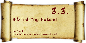 Bárány Botond névjegykártya